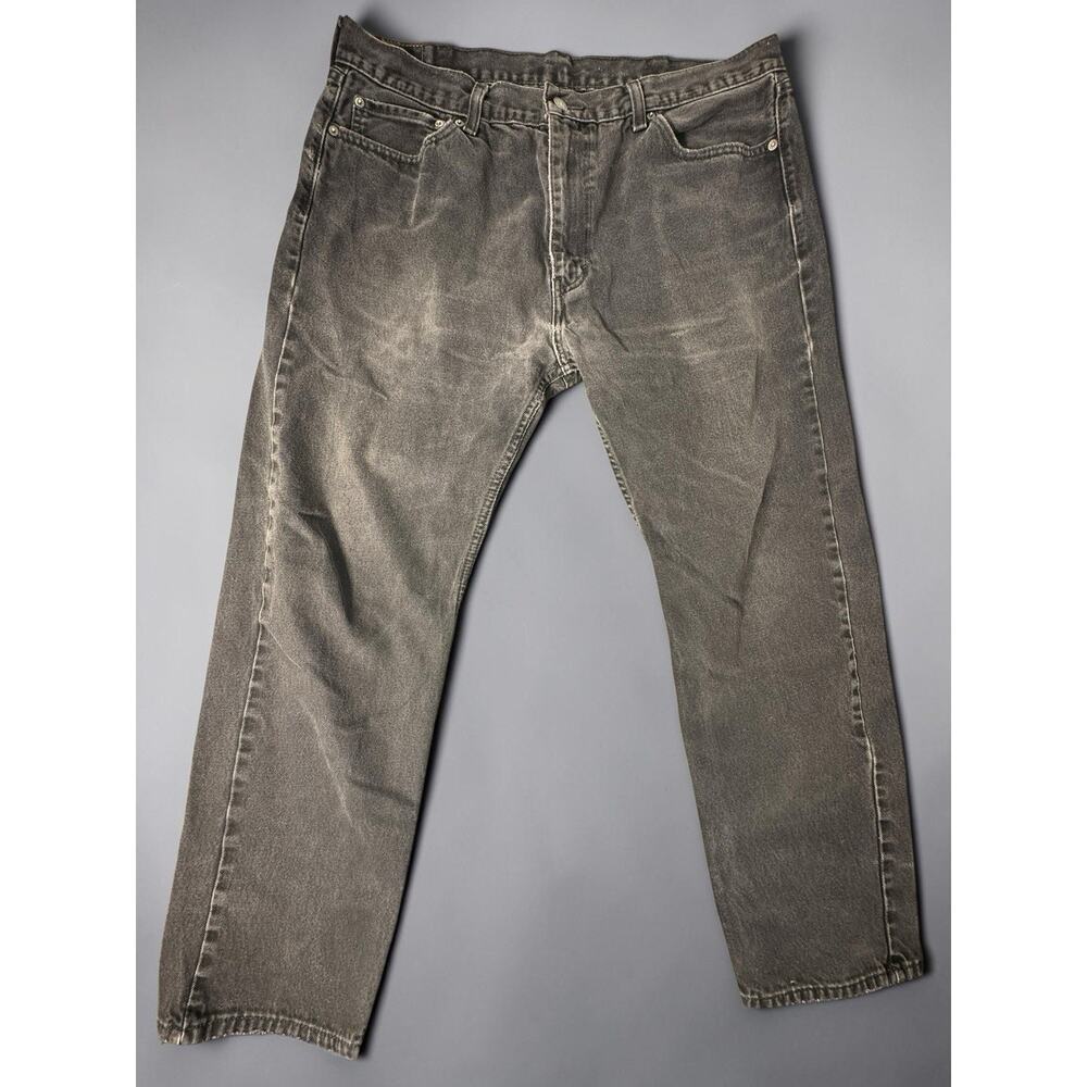 Levis 505 Jeans Mens 40x32 Black Straight Leg Denim Pants Classic Fit Zip Fly